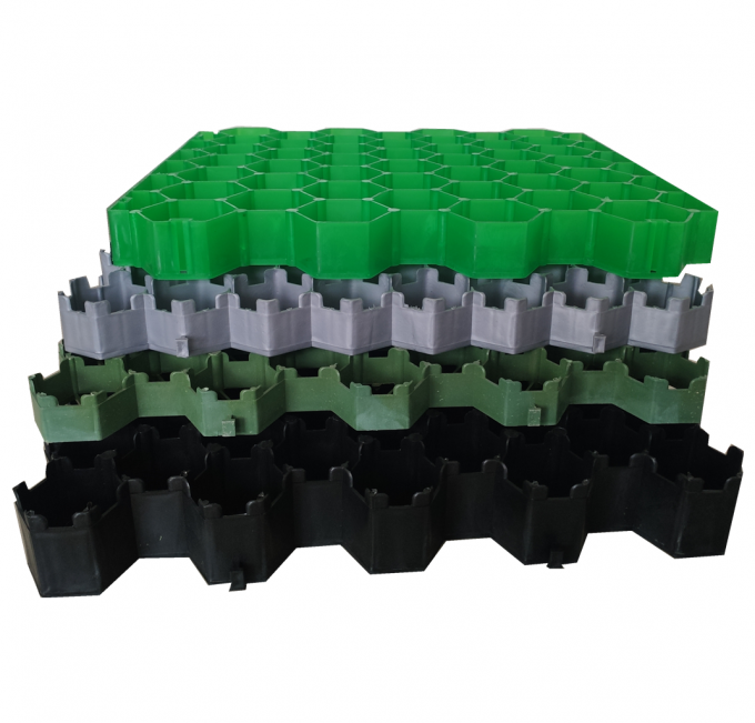 395/455/496/532mm 너비 높은 압축 강도 얽힌 자갈 잔디 포장 그리드 0